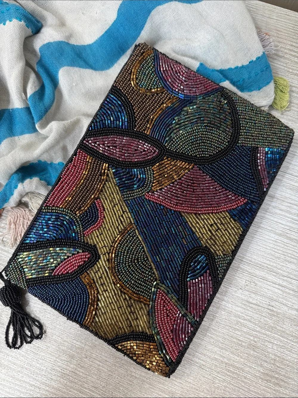 Beaded Multi-Color Evening Clutch
